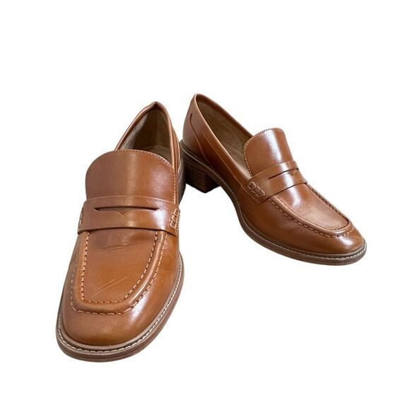 Vince Camuto Enachel Tan Leather Penny Loafers | Size 8 - Picture 8 of 10